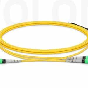 8-Fiber MTP-12 to 2x MTP-4 APC breakout cable OS2 singlemode Type B for 100G PSM4