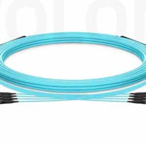 Magenta OM3 MTP-12 to MTP-12 mpo trunk cable designed for legacy 10G and 40G enterprise network migrations and custom deployments.