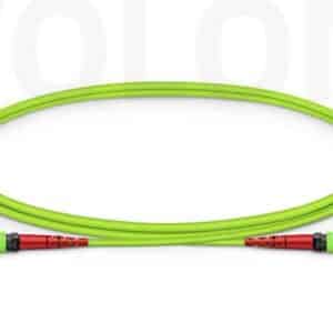 Lime green OM5 MTP-24 wideband multimode trunk cable optimized for multi-wavelength scaling and AI cluster environments.