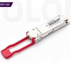 Factory direct 200GBASE-ER4 QSFP56 optical module with orange pull-tab, 40km single-mode reach for provincial telecom backbone transport.